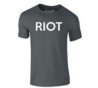 Brand88 Riot, Adults T-Shirt - Charcoal/White M