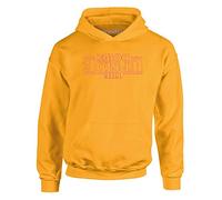 Brand88 - "The Upside Down Novelty Pullover Kids Winter Hoodie for Boys and Girls - Long Sleeve Hoody Jumper - Gold 12-13 Years