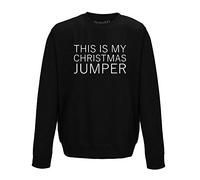 Brand88 This is My Christmas Jumper, Adults Sweatshirt - Black/White XL