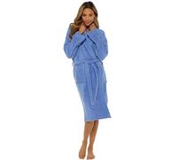 BRANDBUYS Ladies Luxury Terry Towelling Cotton Dressing Gown Bathrobe Highly Absorbent Women Hooded and Shawl Towel Bath Wrap (16-18, Shawl Lilac)