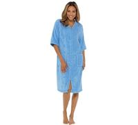 BRANDBUYS Ladies Terry Towelling Cotton Dressing Gown Bathrobe Highly Absorbent Women Hooded and Shawl Towel Bath Wrap (8-10, Lilac Zipped (no Belt))