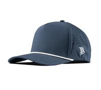 Branded Bills Bare Curved 5 Panel Rope Hat, Adjustable Snapaback, Fitted Style | Lightweight, Comfort Stretch, Quick Dry Cap, Navy, One size