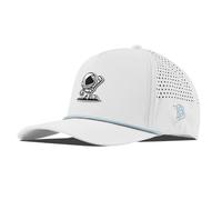 Branded Bills Moon Shot Golf Hats for Men, Adjustable Curved 5 Panel Rope Baseball Cap, Structured Snapback, White/Sky Blue, 7 1/8-7 3/4