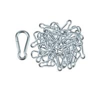 Branded Boards | 50 Pack and 100 Pack | Bulk Heavy Duty Carabiner Snap Clip Hooks |Black, Zinc and Stainless | Contractors, Gyms, Fitness Centers, Business, Industrial (5cm Zinc 50-Pack)