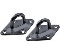 Branded Boards Heavy Duty M6 Ceiling Hook Diamond Pad Eye Plate, 304 Stainless Steel and Black Zinc Galvanized Steel Corrosion Resistant, 2, 4 & 8 Packs (2-Pack-Black-M6)