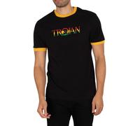 Trojan Records Mens Retro Ska Reggae Rasta T-Shirt Black XL