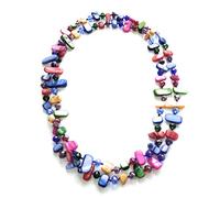 BRANDELIA Women's Long Coloured Necklaces with Pearl and Glass Pearls, Various Models, pearl