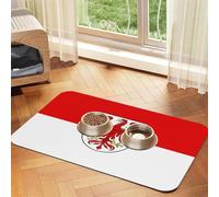 Brandenburg Flag Pet Feeding Mat-Waterproof & Non-Slip Dog and Cat Food Mat-No Stains Quick Dry Dog Water Dispenser Mat