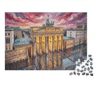 Brandenburg Gate 1000 Piece Puzzle Berlin Dusk Home Decor Retirement Gift Housewarming Gift for Family Weekend Activity Participants 70x50cm/1000pcs