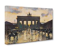 Brandenburg Gate By Lesser Ury Canvas Wall Art Print 30x20 Inch