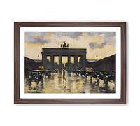Brandenburg Gate by Lesser URY Framed Wall Art Print A2 Walnut