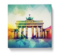 Brandenburg Gate Geometric Canvas Wall Art Print 20x20 Inch
