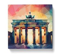 Brandenburg Gate Geometric Canvas Wall Art Print 20x20 Inch