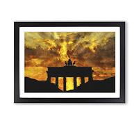 Brandenburg Gate in Berlin Vol.2 Painting Framed Print | A2 Black Framed Wall Art | Ready to Hang | Modern Historical Picture | Living Room Bedroom Lounge Office