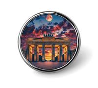 Brandenburg Gate in German Round Brooches Colorful Fashion Button Pins Badge for Backpacks Shirts Scarf