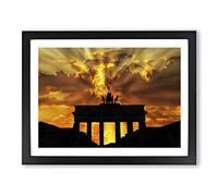 Brandenburger Tor Berlin Germany Modern Framed Wall Art Print, Ready to Hang Picture for Living Room Bedroom Home Office Décor, Black A4 (34 x 25 cm)