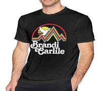 Brandi Carlile Men's Cotton Fashion Pattern Breathable Short-Sleeved t-Shirt T-Shirt Graphic Unisex Tee Shirt Black