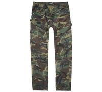 Brandit Adven Slim Fit Trousers Mens Work Cargo Tactical Woodland Camo