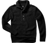 Brandit Alpin Pullover Troyer Austrian Alpine Army Sweater Jumper Mens Black