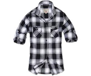 Brandit Amy Flanell Ladies Shirt, black/white, size 5XL