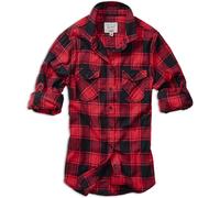 Brandit Amy Flanell Ladies Shirt, red/black, size 6XL