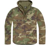 Brandit Army Combat Windbreaker Hooded Mens Jacket Fishing Anorak Woodland Camo