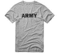 Brandit Army T-Shirt Mens Minimalistic Breathable Graphic Melange Grey