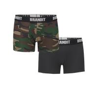 Brandit Boxer Shorts Logo 2 pack - Black/Woodland