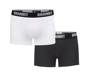 Brandit Boxer Shorts Logo 2 pack - Black/White