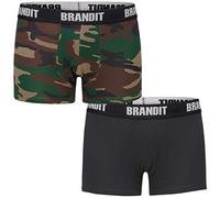 Brandit Boxer Shorts Logo 2 Pack, color: woodl.+bla, size: XL