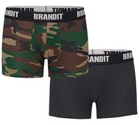 Brandit Boxer Shorts Logo 2 Pack, Color: woodl.+bla, Size: XXL