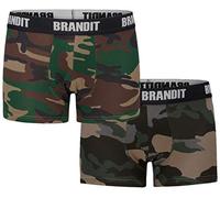 Brandit Boxer Shorts Logo Men's Elasthane 2 Pack Dark Camo/Woodland