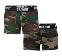Brandit Boxershorts Logo 2 Pack Men's Elasthane Underwear Woodland / Dark Camo