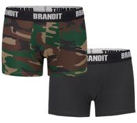 Brandit Boxershorts Logo 2er Pack in Woodland+Black