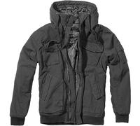 BRANDIT BRONX JACKET MENS POLICE TRAVEL COAT WARM HOODED SECURITY PARKA BLACK