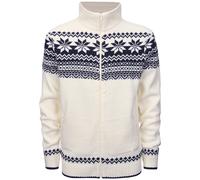 Brandit Cardigan Norweger Scandinavian Zip Jumper Warm Winter Fleece White