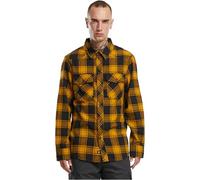 Brandit Check Shirt Long Sleeve, Colour: Black/Yellow, Size: 4XL, Blacl/Yellow, XXXX-Large