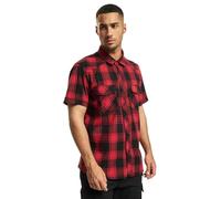 Brandit Half-Sleeve Checked Shirt Short-sleeved Shirt black red 7XL