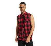 Brandit Check Shirt Sleeveless, color: red/black, size: 4XL