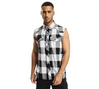 Brandit Check Shirt Sleeveless, color: white/blac, size: M