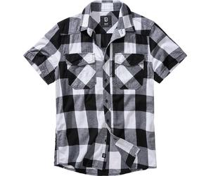 Brandit Checkshirt Short Sleeve Shirt, black-white, size 7XL for Men