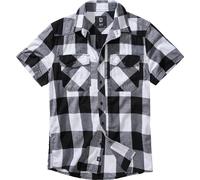 Brandit Checkshirt Short Sleeve Shirt, white/black, size L
