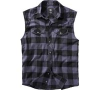 Brandit Check Shirt Sleeveless, color: black/grey, size: XXL
