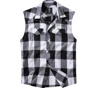 Brandit Checkshirt sleeveless Shirt, black-white, size 7XL for Men