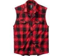 Brandit Checkshirt sleeveless Shirt, red/black, size 4XL