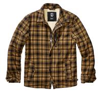 Brandit Classic Sherpa Checkered Jacket Mens Checkered Thick Camel/Black