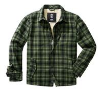 Brandit Classic Sherpa Checkered Jacket Mens Checkered Thick Olive/Black