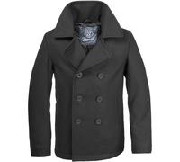 BRANDIT CLASSIC US NAVY PEA COAT WARM MENS MARINE ARMY REEFER WOOL JACKET BLACK
