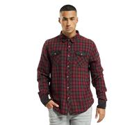 Brandit Duncan Check Shirt Long Sleeve, color: red-brown, size: XXL