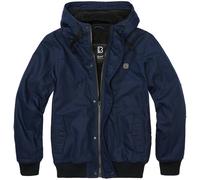 Brandit Essential Jacket Mens Hood Winter Warm Teddy Coat Navy